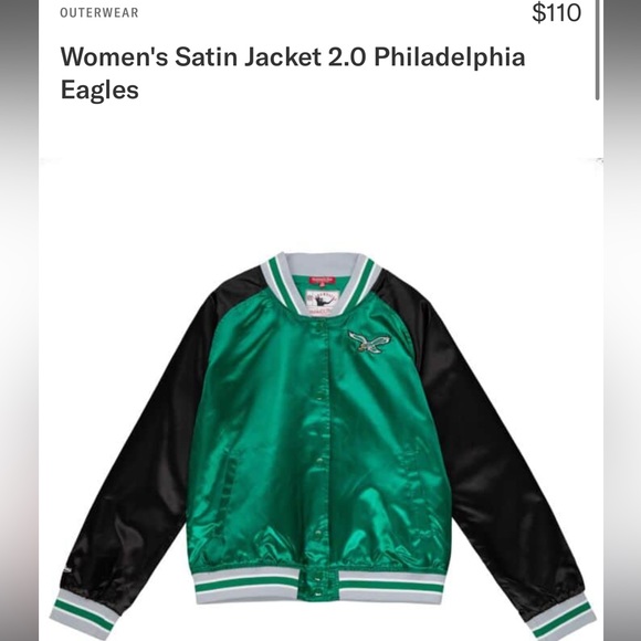 Mitchell & Ness Jackets & Blazers - Women's Mitchell & Ness Satin Jacket 2.0 Philadelphia Eagles